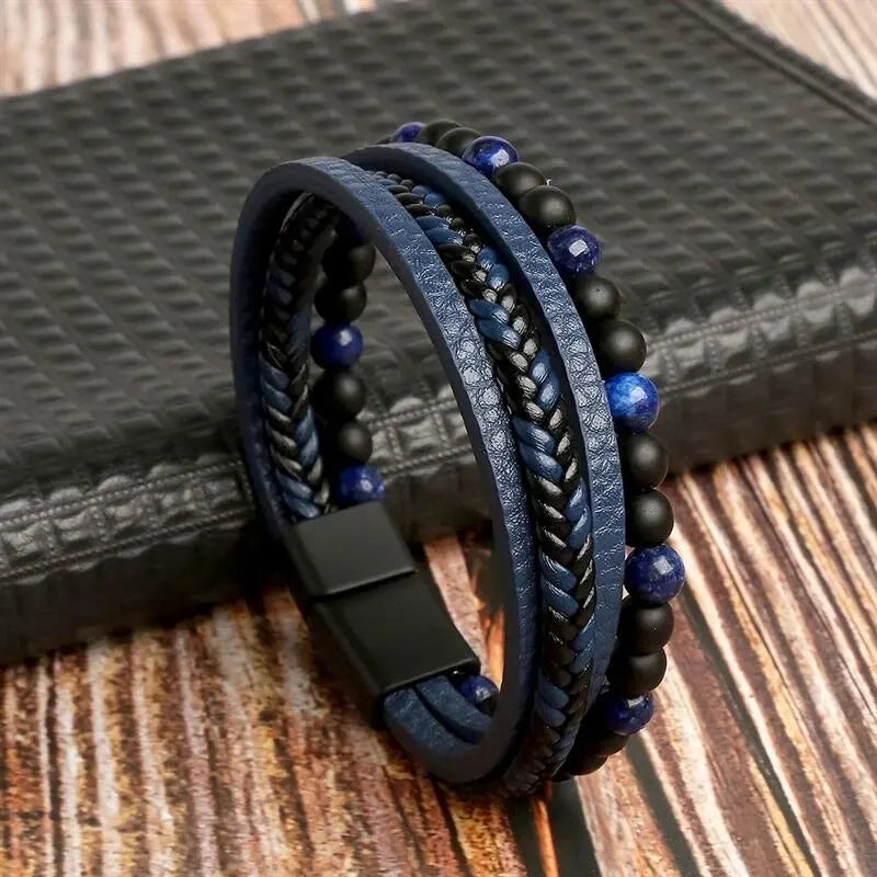 Tiger Eye Leather Wrap Bracelet